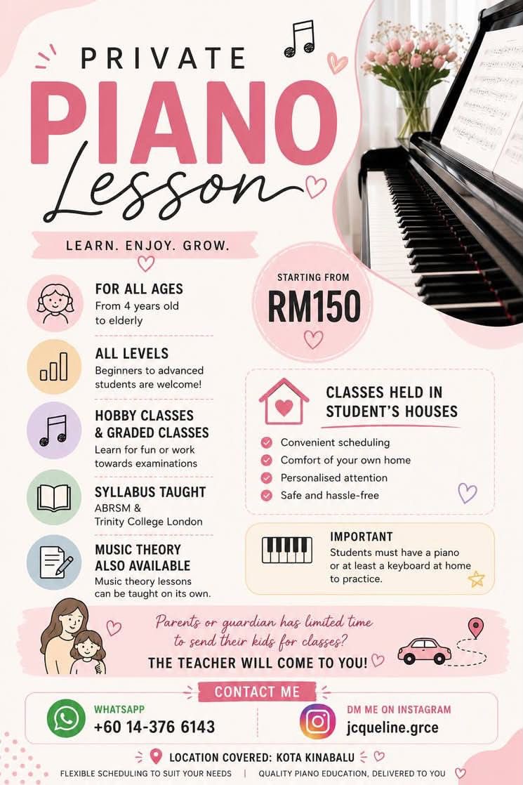 Private Piano Lesson - Sabah