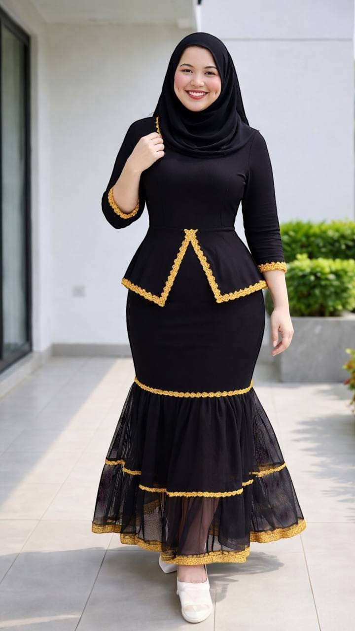 Baju kurung moden versi duyung labuh dan sopan
