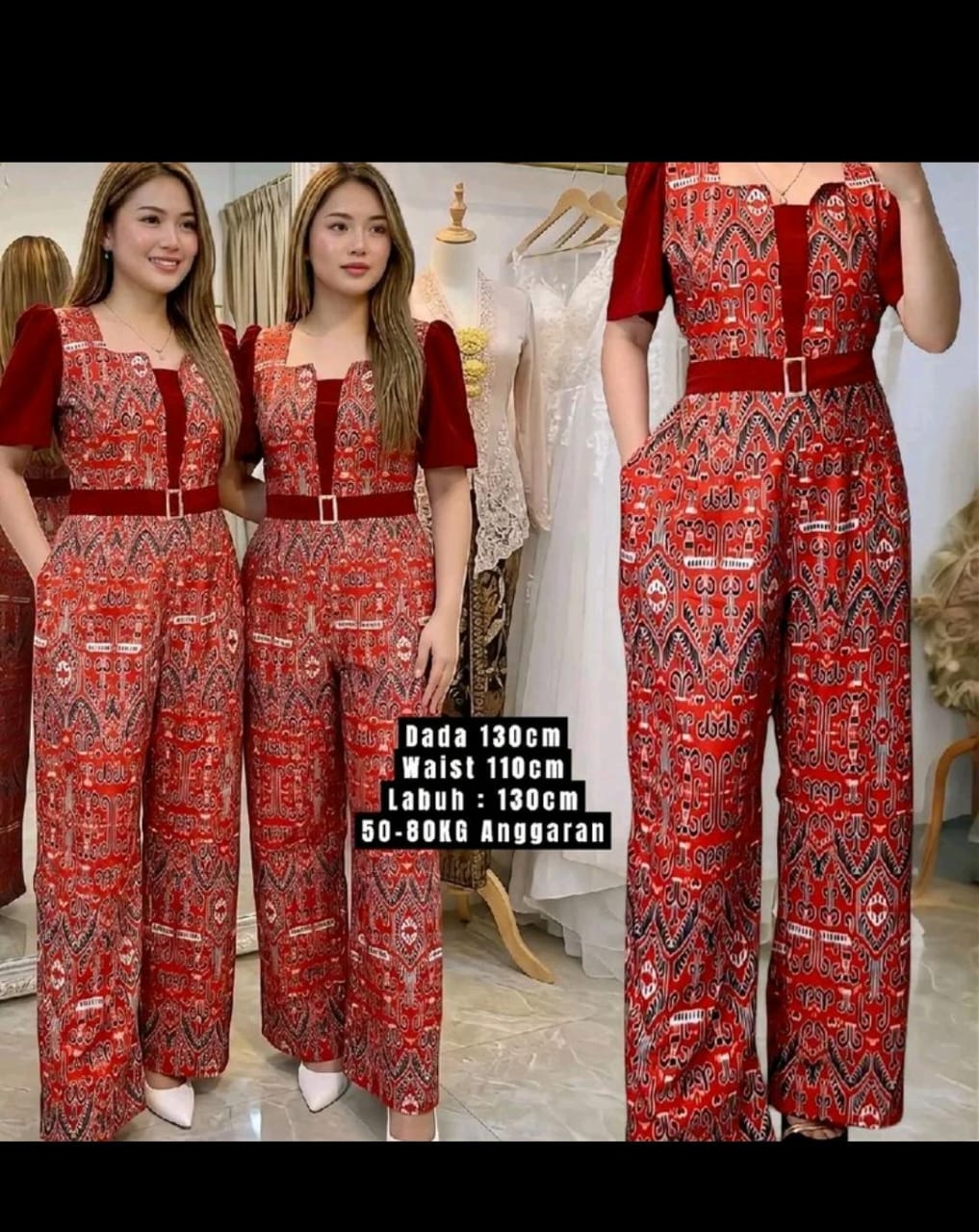 Pua kumbu red maroon