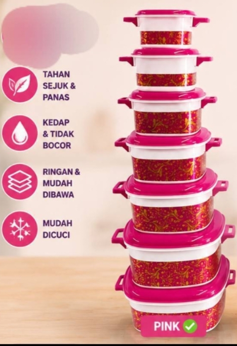 Food container 7 in 1 (pink colour)