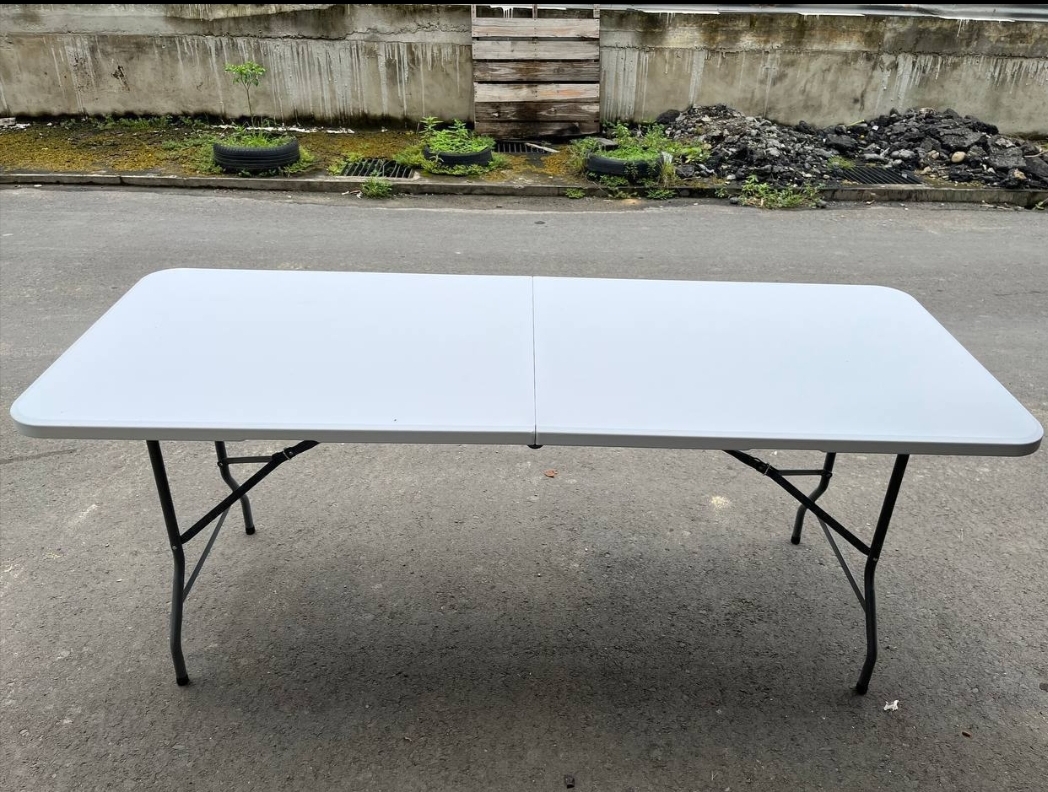 Plastik folding table 2x6 white color✓