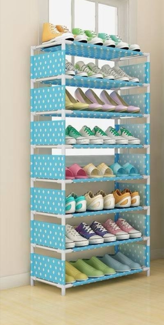 Meiyihan shoe rack 8 layer green polkadot color✓